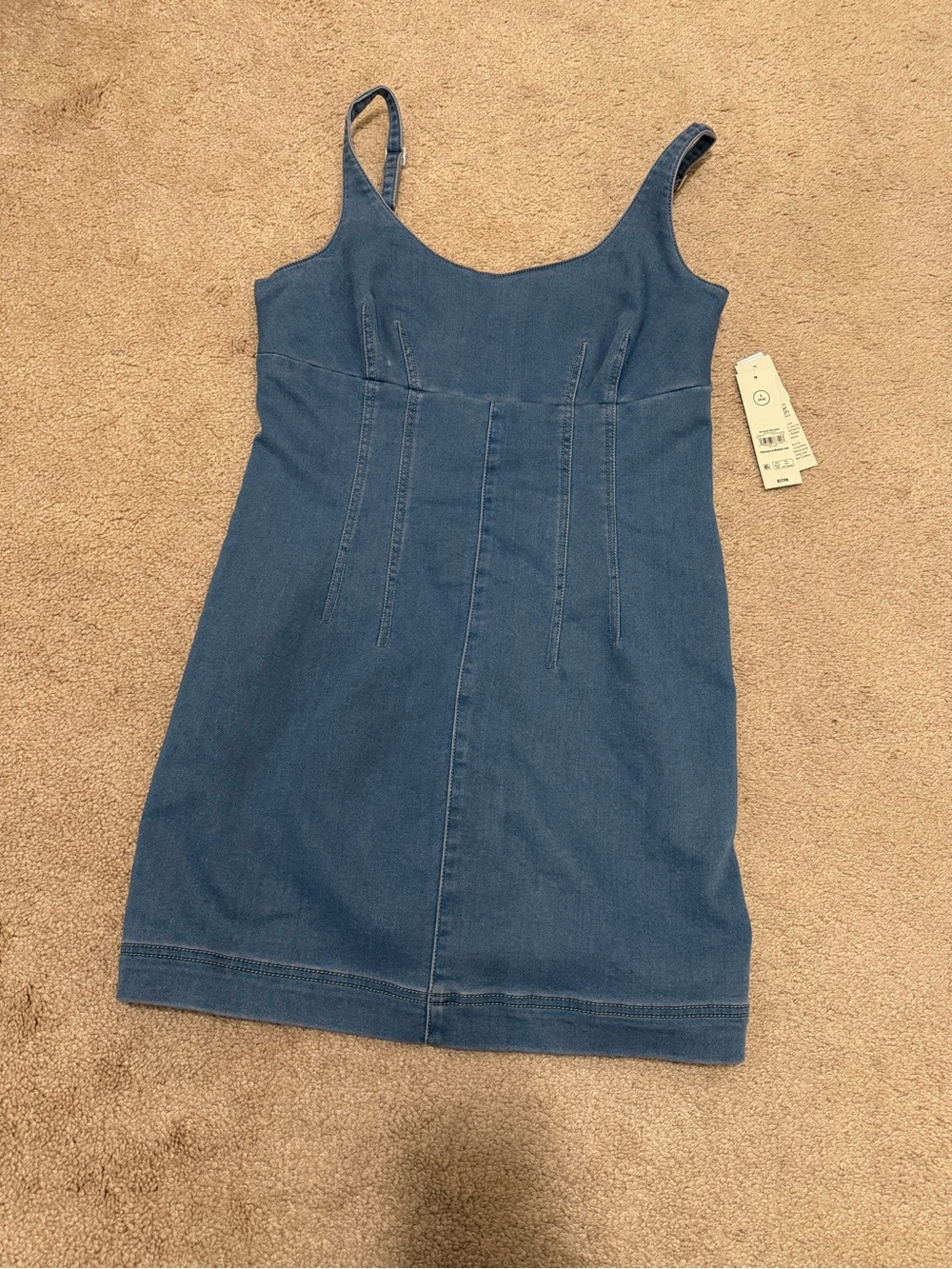 NWT Women’s Blue Denim Tank Dress with Adjustable Straps